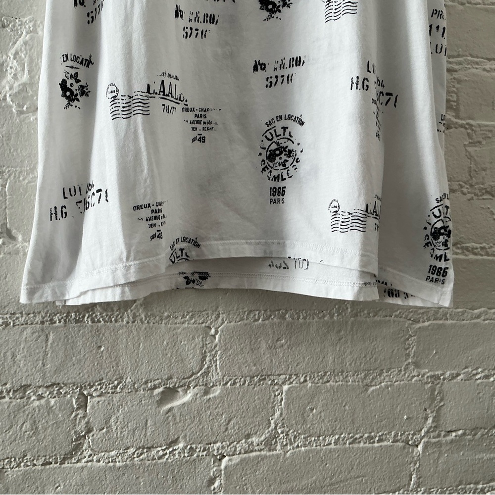 By Anthropologie Postcard Graphic Print Sleeveless Top White Black Size Large - Picture 6 of 12